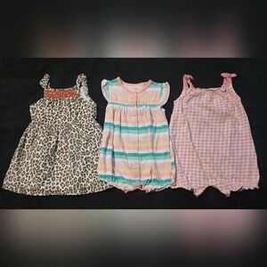 3 Colorful Baby Girl Romper Set
